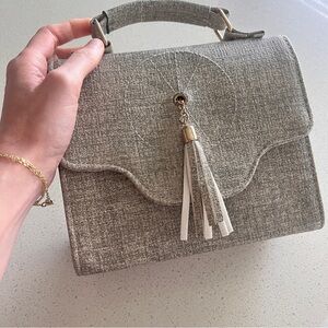 gray top handle satchel crossbody mini purse